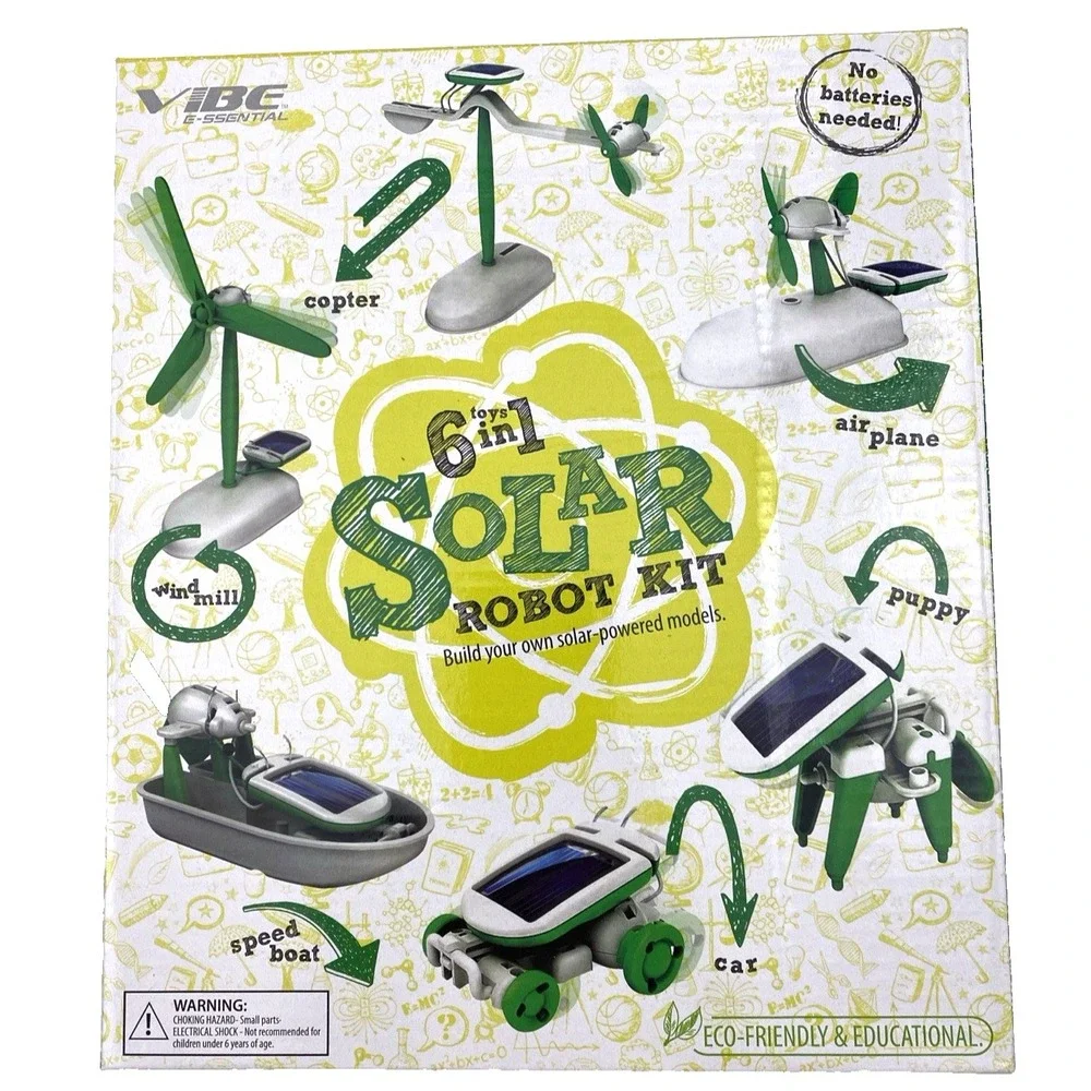 Solar Robot Kit 6 Toys in 1 by VIBE Essential  STEM Homeschool NEW in Sealed Box